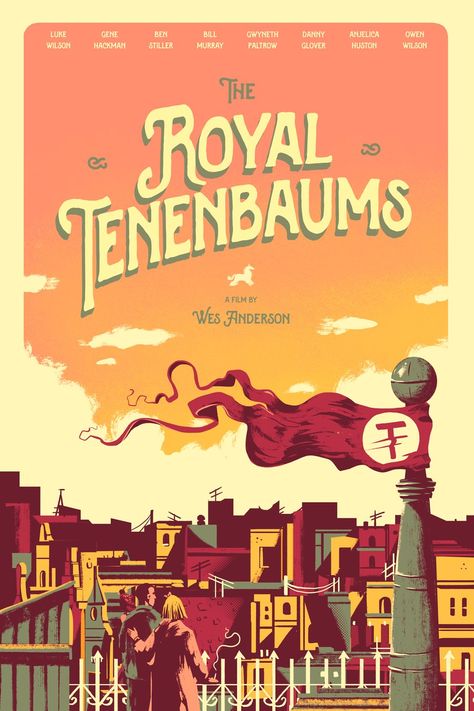 Royal Tenenbaums Poster, Wes Anderson Movies Posters, Wes Anderson Poster, Royal Tenenbaums, Digital Painting Photoshop, Wes Anderson Movies, Iconic Scenes, Wes Anderson Films, 2011 Movies