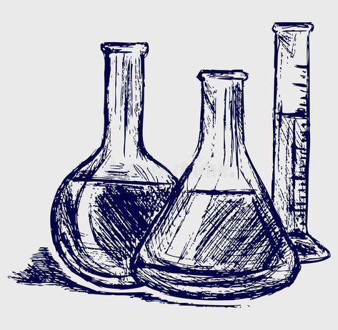 Chemistry Drawing, Drawing Body Proportions, Science Drawing, Laboratory Glassware, Chemistry Projects, Chemistry Art, Doodle Style, Face Sketch, Creative Pictures