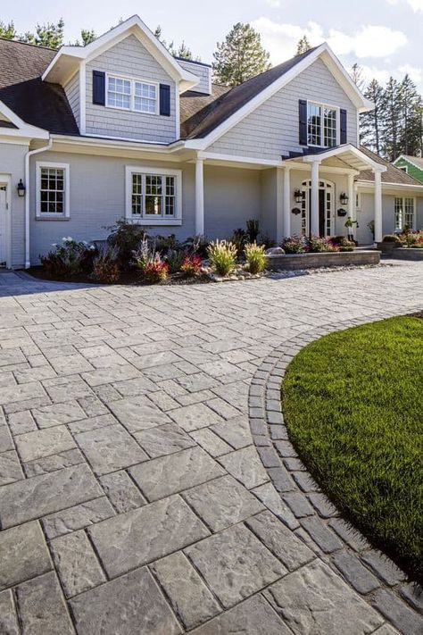 Changing your driveway style will give an entirely new look to your house and improve its curb appeal. While there are several types of driveway types... | -Set-up-a-stamped-concrete-driveway #DrivewayIdeas #Driveway #decoratedlife #HomeDriveway Stamped Concrete Driveway, Brick Patterns Patio, Landscape Gardening, Patio Layout, Patio Pavers Design, Stone Driveway, Driveway Design, Driveway Landscaping, Paver Driveway