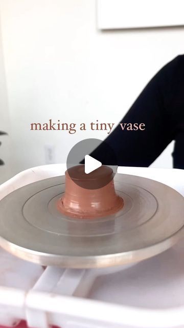 Amanda Lim Ceramics on Instagram: "Throwing a tiny vase on my tiny pottery wheel 🤏🏼 

I used 266g dark brown clay from @standardclaycompany and it’s now my favorite clay to throw minis with since it’s a bit softer than my usual white stoneware clay! More minis to come. 🩷 

#tinypotterywheel #tinypottery #tinypot #tinyvase #minivase #tinythings #ceramics #pottery #wheelthrownpottery #artistprocess #instapottery" Pottery Wheel Vase, Mini Pottery Wheel, Tiny Pottery, Tiny Vase, Mini Pottery, Pottery Candle Holder, Pottery Candle, Brown Clay, Wheel Thrown Pottery