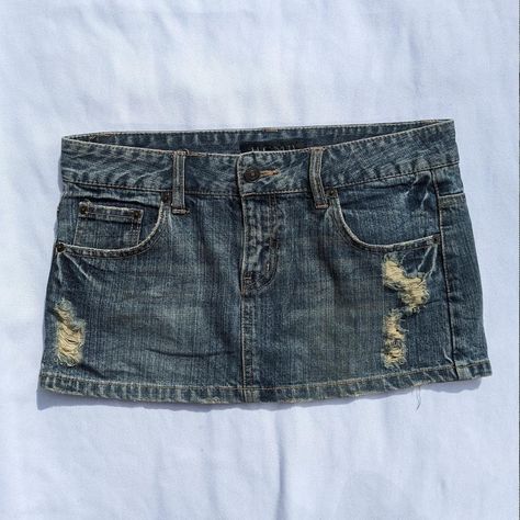 Distressed Denim Low Rise Micro Mini Skirt Ultra... - Depop Micro Denim Skirt, Punk 90s, Micro Mini Skirt, Micro Mini, Denim Wash, Distressed Denim, Denim Skirt, Low Rise, Mini Skirt