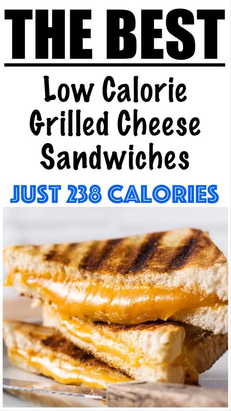 Low Cal Grilled Cheese, Low Calorie Grilled Cheese, Low Calorie Sandwich, Low Calorie Cheese, Healthy Grilled Cheese, Dinner Under 300 Calories, Low Calorie Bread, 500 Calories Recipes, 300 Calorie Meals