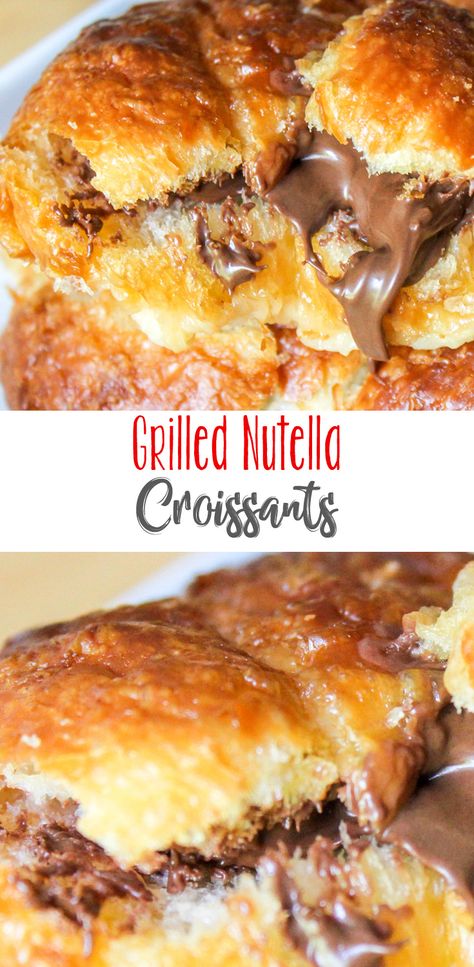 Nutella Banana Croissant, Croissants With Nutella, Recipes With Leftover Croissants, Croissant With Nutella, Croissant Leftover Recipes, Leftover Crossaint Recipes, Nutella Crossiant, Leftover Croissant Recipes, Divine Recipes