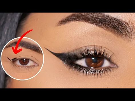 This is a guide on how to do winged liner on hooded eyes. Learn how to apply eyeliner on hooded eyes in this step-by-step tutorial. Liner On Hooded Eyes, Winged Eyeliner Hooded Eyes, Winged Liner For Hooded Eyes, Eyeliner On Hooded Eyes, Tips For Hooded Eyes, How To Do Winged Eyeliner, Eyeliner Style, Hooded Eyes Tutorial, Makeup Wings