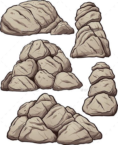 Piles of rocks. Vector clip art illustration with simple gradients. Each pile on a separate layer. EPS10 file included. Pile Of Rocks, Boulder Rock, Gradient Image, Illustration Simple, Jesus Images, Free Hd Wallpapers, Merchandise Design, Air Dry Clay, Rock Art