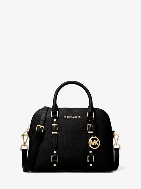 Bedford Legacy Medium Pebbled Leather Dome Satchel | Michael Kors Luxury Designer Handbags, Coach Swagger Bag, Men's Collection, Pebbled Leather, Leather Trims, Designer Handbags, Leather Shoulder Bag, Timeless Fashion, Zip Pockets