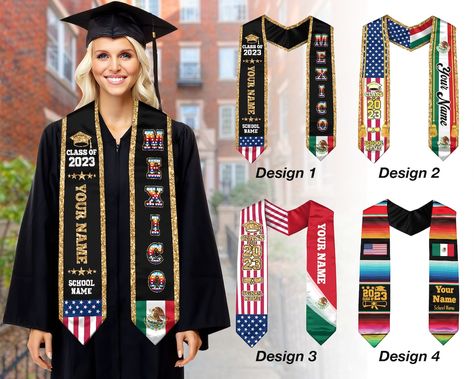 Mexican Graduation Sash, Mexican American Flag, Mexican Graduation, Graduate Party, Graduation Stoles, Graduation Sash, Graduation Stole, Mexico Flag, Garment Industry