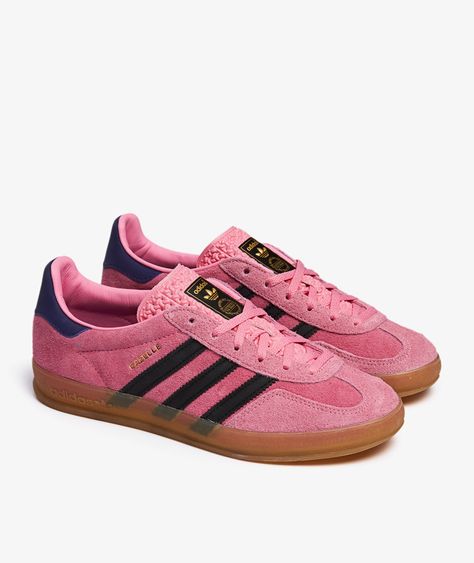 The GAZELLE INDOOR W  item   by  adidas  which is part of the FA2023 collection , has arrived || is now available at . Addias Shoes, Adidas Gazelle Pink, Pink Gazelles, Adidas Gazelle Outfit, Pink Adidas Shoes, Looks Adidas, Mode Rose, Pretty Shoes Sneakers, Adidas Sneakers Women