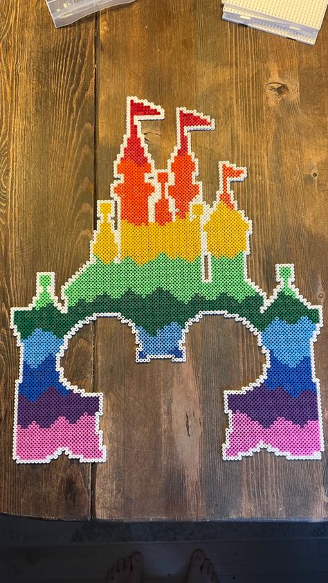 Disney Castle Perler Beads, Disney World Castle, Art Pixel, Beads Designs, Beads Ideas, Cinderella Castle, Kids Create, Disney Castle, Perler Beads Designs