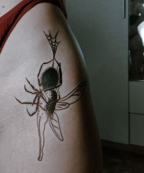 the girl and the spider Daddy Long Legs Spider Tattoo, Sternum Spider Tattoo, Spider Spine Tattoo, Rare Tattoo Ideas, Spider Hanging From Web Tattoo, Human Face Tattoo, Jumping Spider Tattoo, Poem Tattoo, Ink Tattoo Design