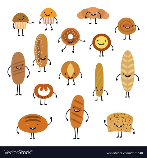 Bakery Pastries, Food Characters, Dark Kitchen, Funny Food, Illustration Food, Face Characters, Food Humor, Art Drawings Sketches Simple, Cute Food