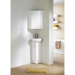 Fine Fixtures Milan Wood White Small Corner Bathroom Vanity Extra Small Bathroom, Extra Small Bathroom Ideas, Pedestal Sink Storage, Corner Bathroom Vanity, Corner Bathroom, Tropical Bathroom, Best Bathroom Vanities, Space Apartments, Small Bathroom Vanities