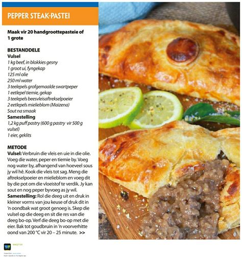 South African Pepper Steak Pie, Pepper Steak Pie Recipe South Africa, How To Make Meat Pie, Pepper Steak Pie, Steak Pie Recipe, Steak Pie, Chicken Burgers Recipe, African Cooking, Easy Homemade Pizza