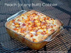 ThriceTheSpice: Peach (or any fruit!) Cobbler Frozen Fruit Recipes, Fruit Cobbler, Fruit Crisp, Peach Recipe, Perfect Pies, Cobbler Recipes, Frozen Fruit, Yummy Sweets, Sweets Desserts