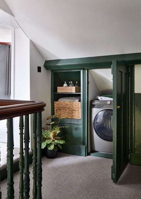 5 Ways to Incorporate a Utility Room Upstairs Utility Interior Design, Utility And Boot Room Ideas, Utility Porch, Drying Laundry, Colourful Bathroom, Lilac Cottage, Small Utility Room, Utility Room Designs, Hunted Interior