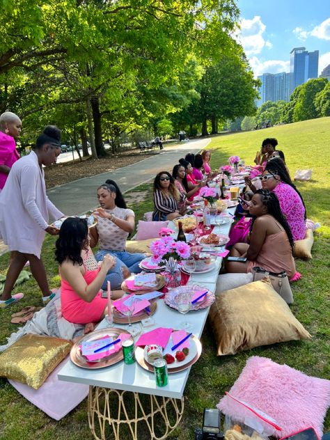 This was such an amazing influencer event 💓 #picnic #luxurylifestyle #lux #blackgirlmagic #blackexcellence Luxury Picnic Black Women, Yea Party Picnic, Picnic Ideas Black People, Influencer Event Decor, Wholesome Activities With Friends, Picnic Black Women, Picnic In The Park Ideas, Black Family Cookout, Pink Picnic Ideas