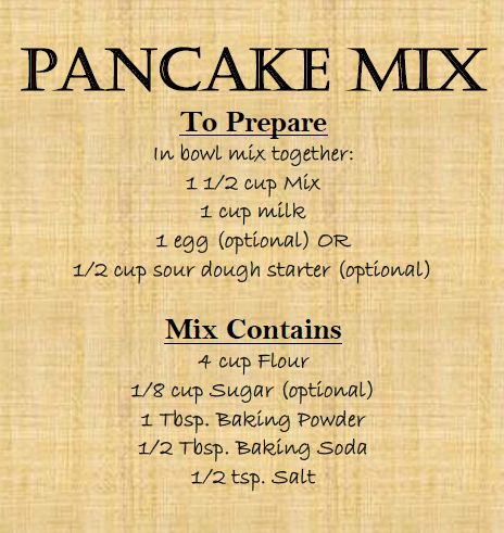 Okay, I literally just made this.  DELISH and so crazy easy.  Homemade Pancake Mix (Colored Label).  Try it Jen! Pancake Mix From Scratch, Easy Pancake Mix, Pancake Mix Recipe, Homemade Pancake Mix, Homemade Dry Mixes, Homemade Pantry, Breakfast Easy, Waffles Recipe, Homemade Pancakes