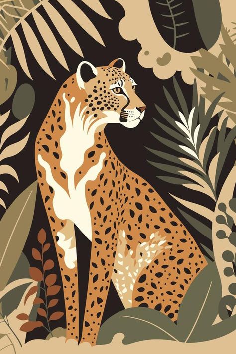 cheetah wild animal flat vector illustration background matisse poster Cheetah Poster, Lion Illustration, Leopard Art, Matisse Poster, Animal Illustration Art, Flat Vector Illustration, Illustration Background, Flat Vector, Animal Posters