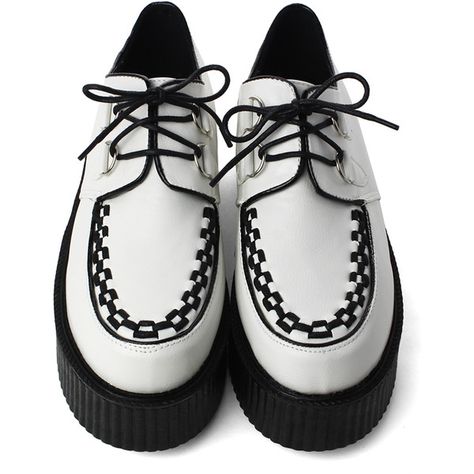 Creeper Platforms Shoes in White ($63) ❤ liked on Polyvore featuring shoes, creepers, chicwish, polka dot platform shoes, polka dot shoes, creeper platform shoes, white platform shoes and vintage style shoes Platform Shoes White, White Creepers, Black Creepers, Platforms Shoes, White Platform Shoes, Shoe Stores, Polka Dot Shoes, Vintage Style Shoes, Creepers Shoes