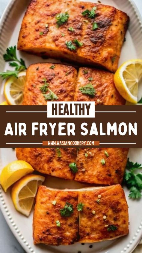 Make the best Air Fryer Salmon with our simple and delicious recipe. Achieve perfectly cooked salmon with a crispy crust and juicy interior every time. This quick and healthy recipe is perfect for any meal. Get tips, variations, and step-by-step instructions to elevate your salmon dish effortlessly. Best Air Fryer Salmon, Air Fryer Salmon Recipes, Salmon In Air Fryer, Air Fryer Fish Recipes, Fried Recipes, Cooked Salmon, Air Fryer Salmon, Healthy Air Fryer, Chicken Roast