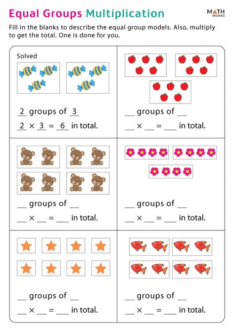 Equal Groups Multiplication Worksheets - Math Monks Multiplication Grouping Activities, Multiplication Equal Groups Worksheet, Maths Worksheet For Class 3 Multiplication, Grouping Worksheets Grade 1, Multiplication Worksheets Class 2, Grade 5 Multiplication Worksheets, Multiply Worksheet Grade 2, Maths Multiplication Worksheets Grade 1, Multiplication Grade 2 Worksheet