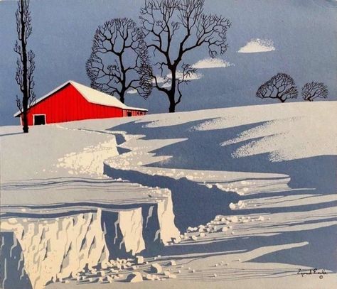 Eyvind Earle, Arte Peculiar, Have Inspiration, Art Et Illustration, Winter Art, Winter Landscape, Illustration Vector, Winter Scenes, American Artists