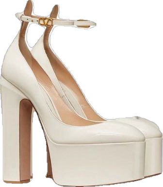 Valentino Tango, Glamourous Heels, Valentino Pumps, Valentino Garavani Shoes, Platform High Heel Shoes, Designer Pumps, Light Ivory, Chunky High Heels, Pu Heels