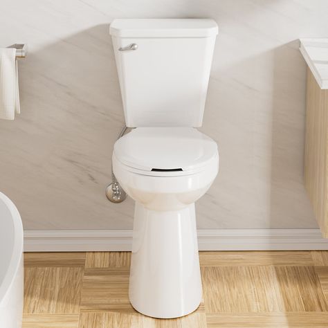 21" Extra Tall Toilet| Elongated Two Piece Toilet with Powerful 1.28GPF Flush| Tall Toilet for Seniors Tall Toilets, Two Piece, Home Improvement, Shower