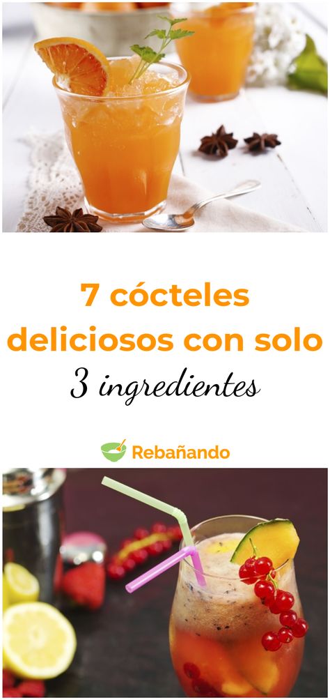 7 cócteles deliciosos con solo 3 ingredientes #cocteles #cocktails #bebidas #recetasdecocteles Nutrition Drinks, Triple Sec, Vodka, Nutrition, Drinks, Bar, Iphone