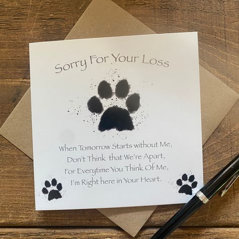 With sympathy for the loss of your dog card - Dog sympathy card - personalised Dog loss card - dog loss condolences card by AlexSharpPhotography on Etsy Condolences Card, Dog Sympathy Card, With Sympathy, Pet Sympathy Cards, Dog Sympathy, Dog Loss, Condolence Card, Loss Of Dog, Sorry For Your Loss