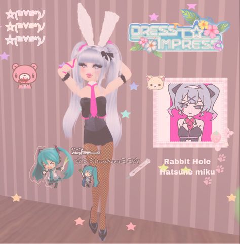 - HAII!! You like this Outfit? Is about Hatsune miku of the song Rabbit hole, You like the song? :cc Miku Dress To Impress, Rabbit Hole Miku, Hole Dress, Dti Hacks, Dti Ideas, Rabbit Hole, Hatsune Miku, The Song, Dress To Impress