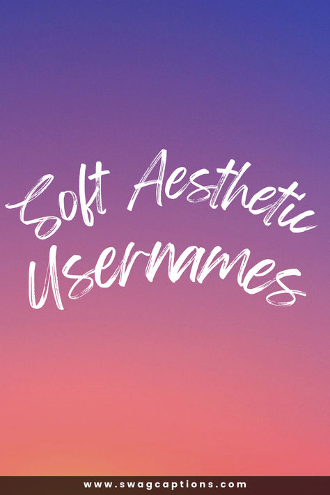 Find the perfect soft, dreamy username to match your aesthetic Instagram feed! This collection offers cute, delicate name ideas with a romantic, ethereal vibe. Whimsical words inspired by nature, clouds, celestial bodies, and dainty florals. Gentle, poetic usernames capturing a sweet, cozy feeling. From elegant nouns to whimsical adjectives and lovely descriptors - craft an on-brand soft girl username for the 'gram. Cozy Username Ideas, Taurus Username Ideas, Sassy Names For Instagram Username, Poetic Usernames, Elegant Username Ideas, Cottagecore Usernames, Edgy Usernames, Badass Usernames, Matching Username Ideas