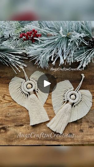 24K views · 1K reactions | 🤍These Angels have been a favorite in my Etsy shop for a few years now, especially during the holiday season. 
•
Macrame Angels are available on my Etsy shop
•
Want to make one yourself, head to my Youtube for a full step by step tutorial 🤍

#macrame #macrameart #macrameartist #macramedecor #macrameornament #macramewallhanging #macrameangel #angel #christmasdecor #christmasangel #macrametutorial #diymacrame #giftidea #angscraftsncreations | AngscraftsnCreations Macrame Macrame Angels, Macrame Angel, Bird Fountain, Bazaar Ideas, Macrame Decor, Christmas Ornaments Homemade, Macrame Tutorial, Macrame Art, Macrame Diy