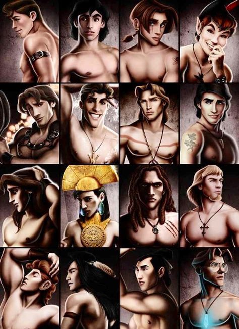 Sexy versions of Disney princes via www.Facebook.com/DisneylandForMisfits Disney Comedy, Princess Penelope, Disney Guys, Disney Prince, Prince Eric, Sky Wallpaper, Disney Princes, Disney Men, Disney Life