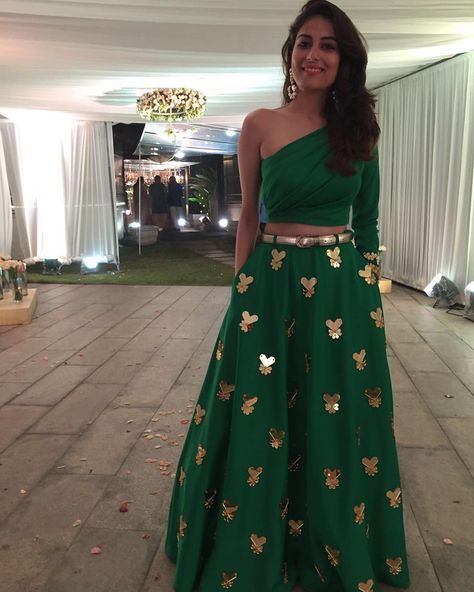 I like the skirt and color, don't care for the one shoulder blouse. Papa Don't Preach collection Lehnga Dress, Lehenga Blouse Designs, Desi Clothes, Indian Couture, Indian Designer Outfits, Lehenga Designs, Indian Attire, Designer Dresses Indian, Indian Fashion Dresses