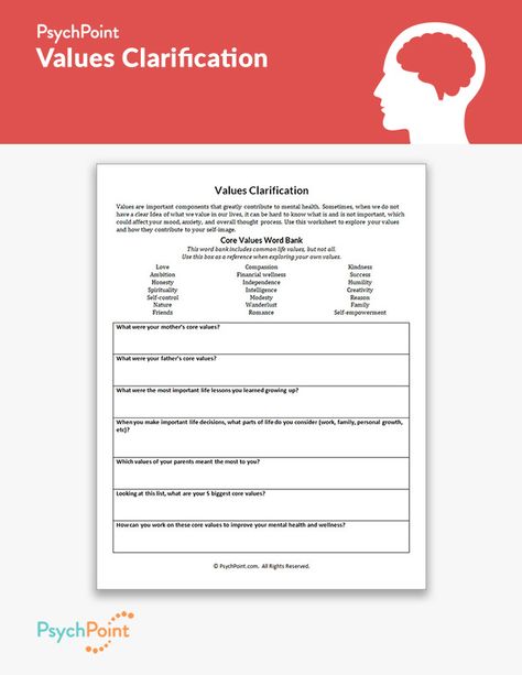 Values Clarification Worksheet Value Clarification Activities, Values Clarification Worksheet, Values Clarification Activities, Motivational Worksheets, Value Clarification, Values Activities, Needs Pyramid, Performance Psychology, Values Clarification