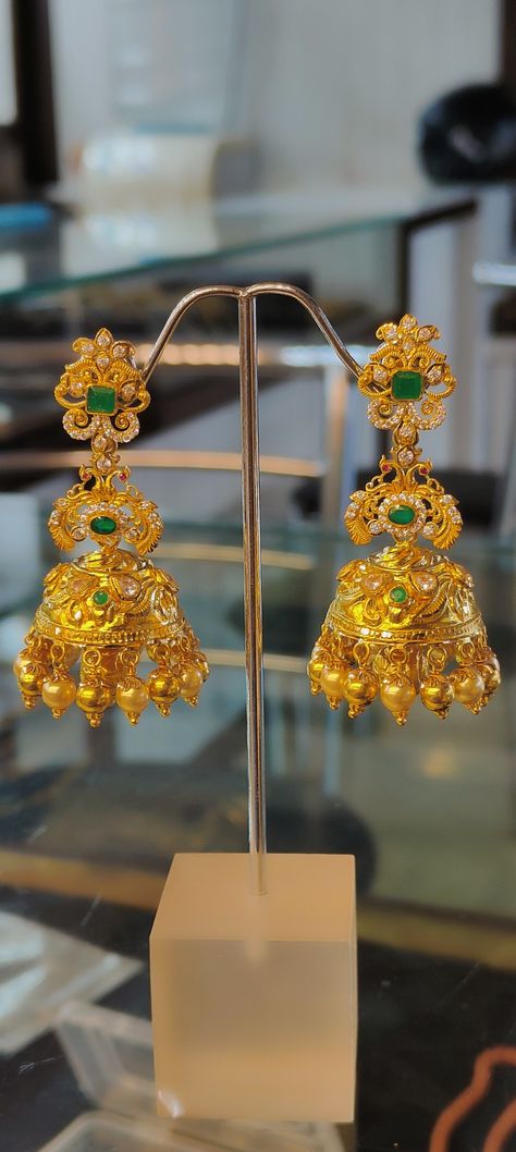 Nakshi Buttalu Earrings Gold, Heavy Buttalu Earrings Gold Bridal, Bridal Jhumkas Gold, Nakshi Buttalu Gold, Buttalu Designs Gold, Buttalu Earrings Gold Bridal Latest, Gold Jhumki Indian Jewelry, Gold Buttalu Earrings Latest, Buttalu Earrings Gold Bridal