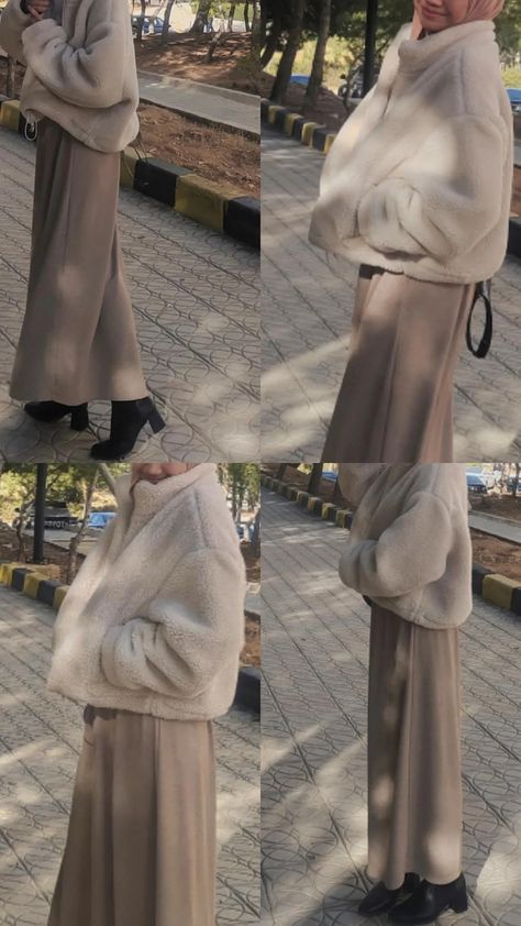 🍂 hijabi winter outfit Hijabi Style Winter, Hijabi Winter Outfits Casual, Perth Outfit, Winter Abaya Outfits, Modest Winter Outfits Muslim, Hijabi Outfits Casual Winter, Outfit Hijab Winter, Winter Hijabi Outfits, Hijab Outfit Winter