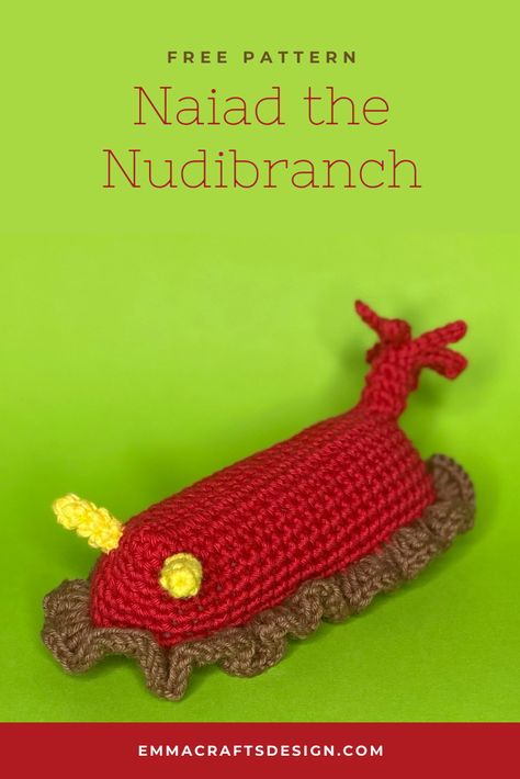 Get the free pattern to make your own crochet nudibranch! Nudibranch Crochet Pattern, Nudibranch Crochet Pattern Free, Crochet Nudibranch, Nudibranch Crochet, Study Marine Biology, The Great Barrier Reef, Sea Creature, Marine Biology, Great Barrier Reef