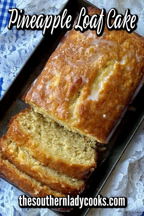 Pineapple loaf cake recipe is easy, delicious and the perfect dessert for any small gathering or event. This treat uses crushed pineapple in the ingredients. Orange Loaf Cake Recipes, Small Loaf Cake Recipes, Pineapple Loaf Cake Recipe, Longhorn Pineapple Bake, Pineapple Baked Goods, Crushed Pineapple Recipes Desserts Easy, Mini Apple Loaf Cakes, Small Loaf Pan Recipes, Healthy Pineapple Cake