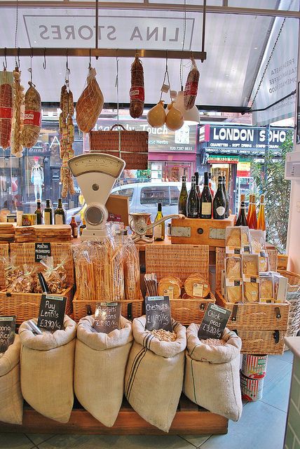 What a superb farm shop display at Lina Stores. Fancy to #travel #London? Include this in your #bucketlist and visit "City is Yours" http://www.cityisyours.com/explore to discover amazing bucket lists created by local experts. Garage Extension, Deli Shop, Grocery Store Design, Desain Pantry, Food Retail, Store Window Display, Supermarket Design, Farm Store, Food Displays