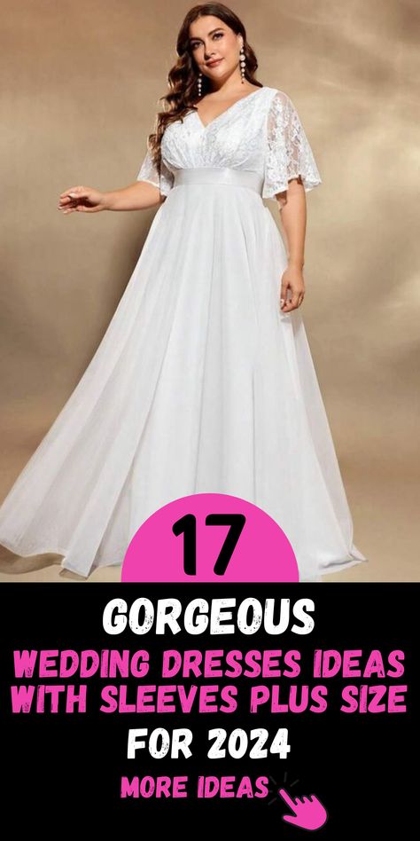 Experience the magic of your wedding day in style with our curated collection of 17 Wedding Dresses Ideas with Sleeves Plus Size for 2024. From boho-inspired designs to classic satin silhouettes, our gowns are tailored to fit and flatter every curve. With luxurious fabrics and exquisite lace detailing, each dress is a celebration of your unique love story. Boho Satin Wedding Dress, Wedding Dress Plus Size Boho, Wedding Gown For Chubby Brides, Plus Size Wedding Dress Short, Wedding Dress Over 40, Size 16 Wedding Dress, Unique Boho Wedding Dress, Plus Size Wedding Dresses With Sleeves, Curvy Wedding Dress