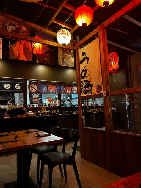 Japanese Food Restaurant Aesthetic, Ramen Bar Aesthetic, Japanese Themed Restaurant, Japan Aesthetic Restaurant, Working Restaurant Aesthetic, Japan Rich Aesthetic, Ramen Place Aesthetic, Sushi Shop Aesthetic, Japanese Aesthetic Decor