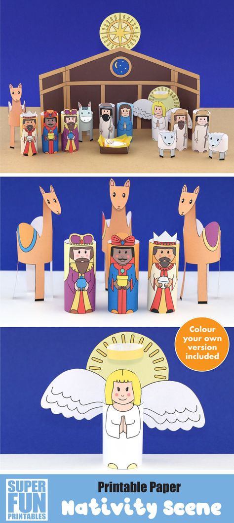 Easy Art Crafts, Christmas Fun Ideas, Printable Nativity Scene, Printable Nativity, Nativity Scene Crafts, New Year Greeting Card, Christmas Crafts For Toddlers, Man Crafts, New Year Greeting