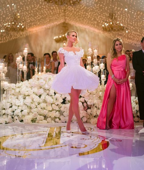 The wedding of Paris Hilton and Carter Reum, Bel Air, Los Angeles, California, USA - 11 Nov 202 Paris Hilton Wedding Dress, Paris Hilton Wedding, Hilton Wedding, Tall Crown, Celebrity Wedding Dresses, Wedding Dress Outfit, Ball Skirt, Nicky Hilton, Celebrity Wedding