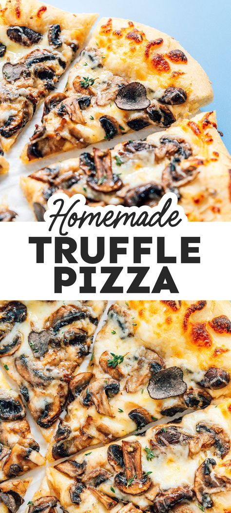 Mushroom Truffle, Truffle Oil Recipes, Mushroom Pizza Recipes, Truffle Pizza, Truffle Sauce, Homemade Truffles, Truffle Mushroom, Mushroom Pizza, Vegetarian Pizza