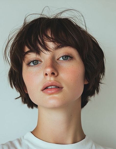 Soft and Subtle Classic Bob, Cute Short Hairstyle, short haircut Really Short Bob, Pageboy Haircut, One Length Bobs, Messy Pixie, Classic Bob, Choppy Bangs, Layered Bob Haircuts, Cute Hairstyles For Short Hair, Medium Hair Cuts