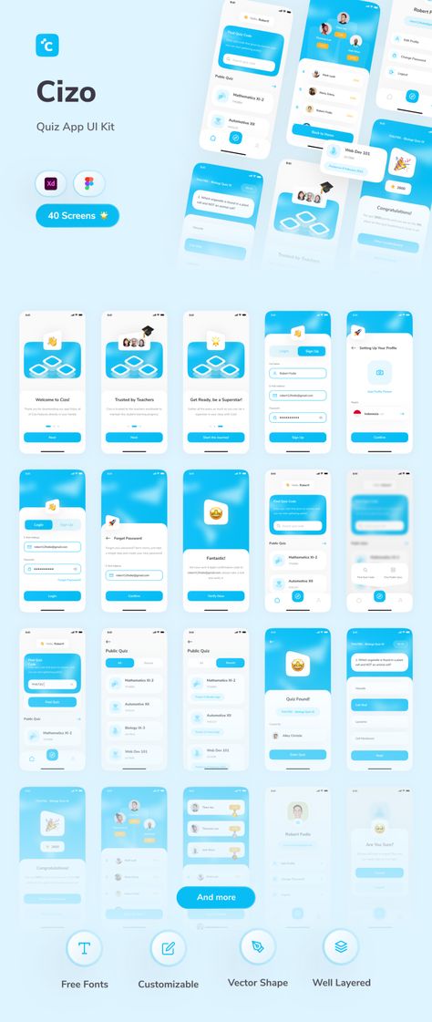 Quiz App Ui, Ux Kits, Quiz Design, Mobile Application Design, Test Quiz, Online Quizzes, Game Ui Design, Mobile Ui Design, Online Quiz