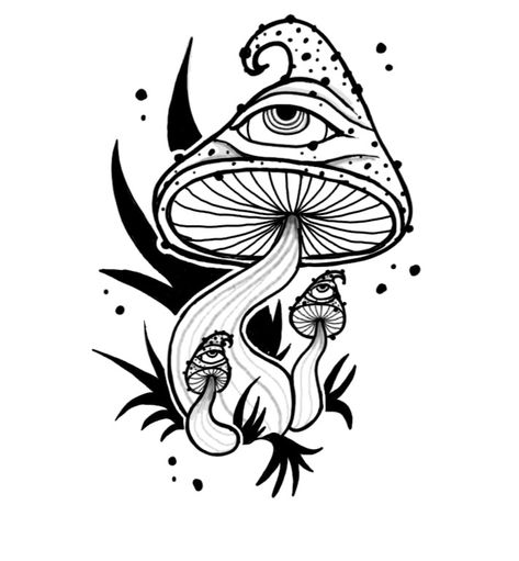 Mushroom drawing tattoo Mushroom Drawing Tattoo, Art Techno, Round Tattoo, Enchanted Forest Coloring Book, Realistic Tattoo Sleeve, Trippy Drawings, Mushroom Tattoos, Forest Tattoos, Mushroom Drawing