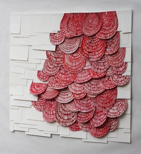 of paper and things: paper arts | works on sewn paper Sewn Paper, Frida Art, Create Drawing, Abstract Floral Art, Paper Sculpture, Art Plastique, Abstract Floral, Textile Art, Art Works